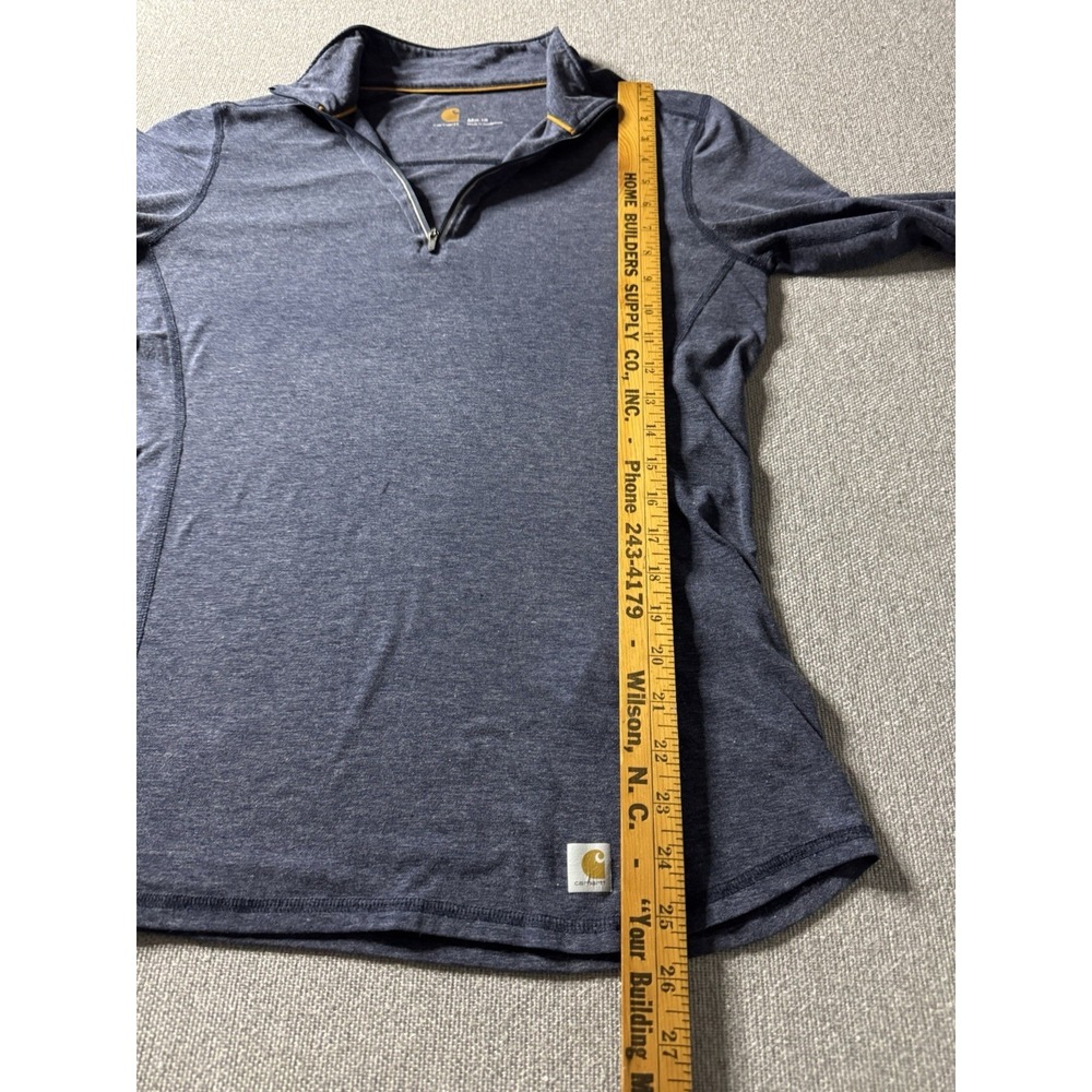 Carhartt 1/4 Zip Blue Pullover Shirt Womens Medium Force Fitted Fast Dry Reflect - Picture 8 of 11